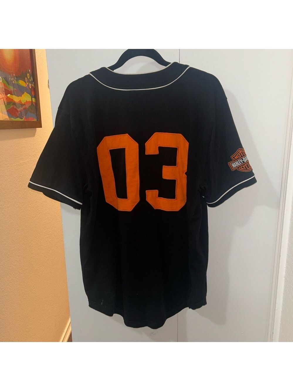 Harley-Davidson Black Jersey with White Trim - Picture 3 of 4